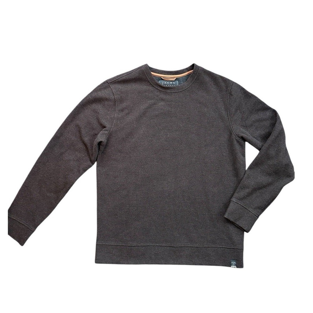 Jachs NY Sweatshirt Mens Medium Charcoal Grey Excellent Wool Blend Crewneck